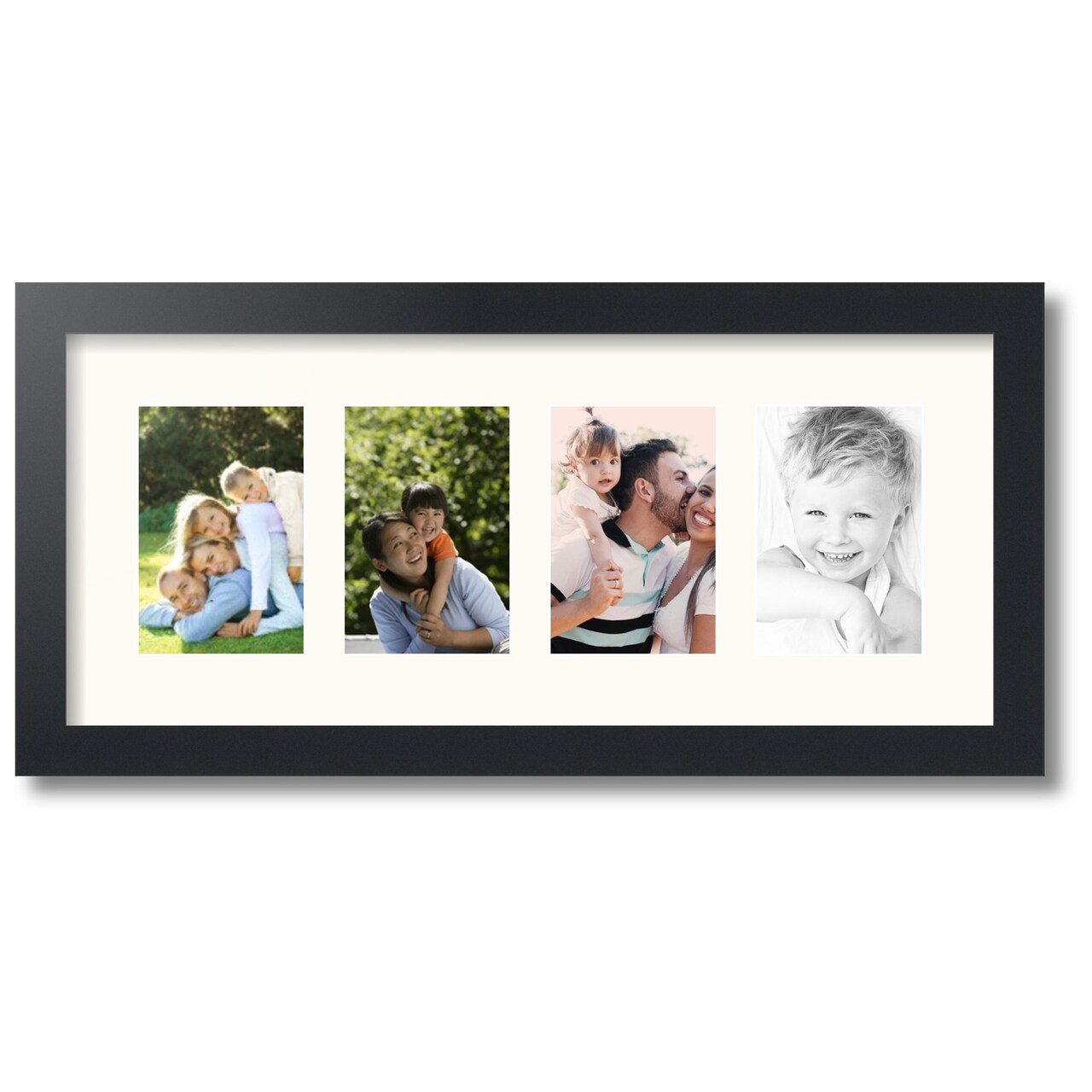 ArtToFrames Collage Photo Picture Frame with 4 - 4x6 inch Openings, Framed in Black with Over 62 Mat Color Options and Plexi Glass (CSM-3926-14)